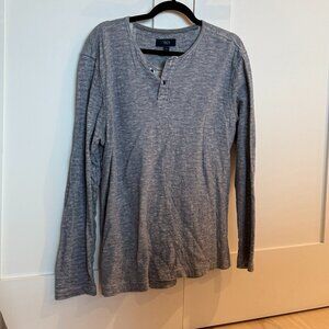 1901 Stripe pattern henley long sleeve